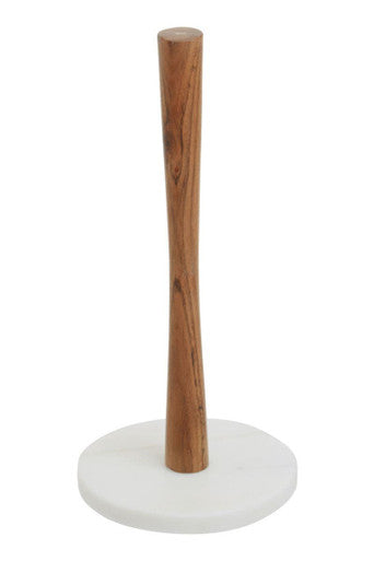 Acacia Wood and Marble Kitchen Roll Holder