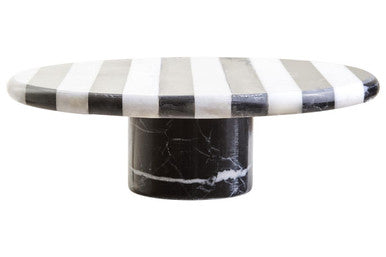 Large Black and White Marble Cake Stand