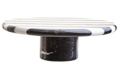 Large Black and White Marble Cake Stand