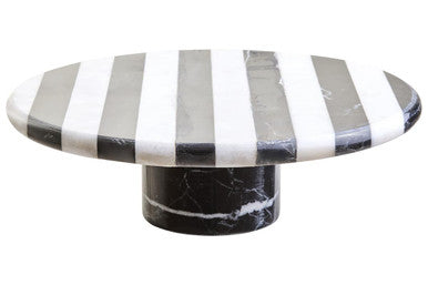Large Black and White Marble Cake Stand