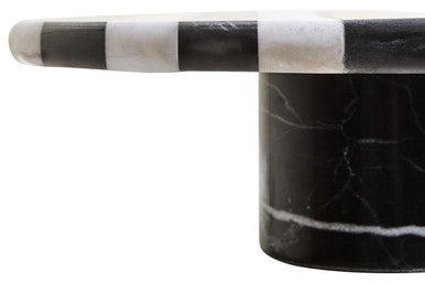 Large Black and White Marble Cake Stand