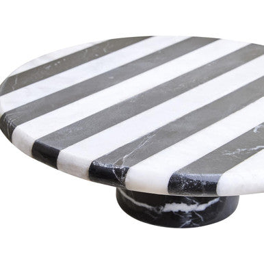Large Black and White Marble Cake Stand