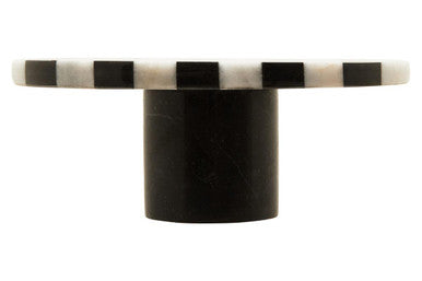 Small Black and White Marble Round Cake Stand