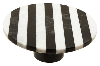 Small Black and White Marble Round Cake Stand