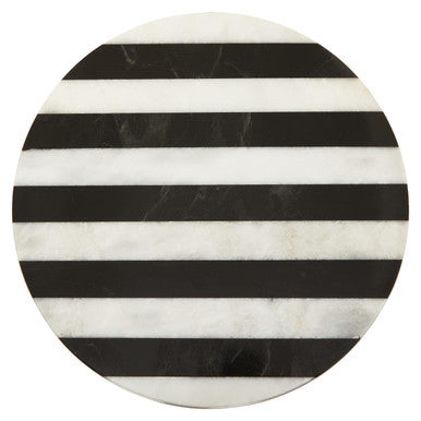 Small Black and White Marble Round Cake Stand