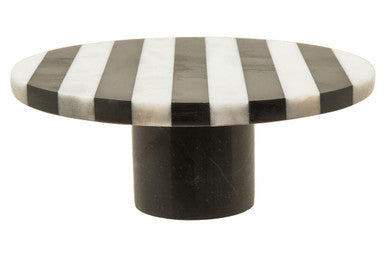 Small Black and White Marble Round Cake Stand