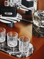 Small Black and White Marble Round Cake Stand