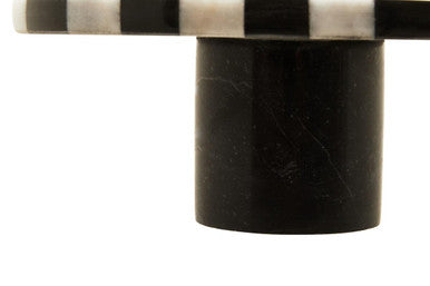 Small Black and White Marble Round Cake Stand
