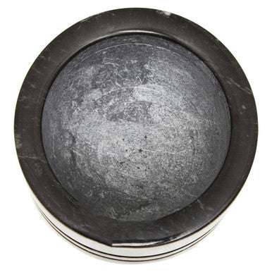 Black Marble Textured Mortar and Pestle