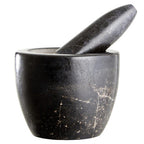 Black Marble Tapered Mortar and Pestle