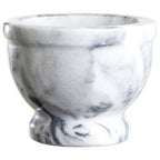 Grey Marble Mortar and Pestle with Rim