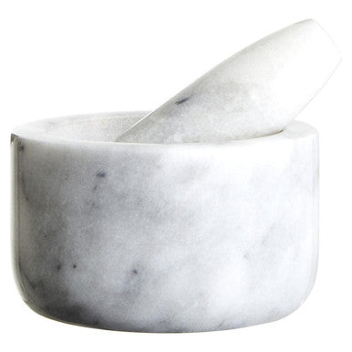 Grey Marble Straight Mortar and Pestle