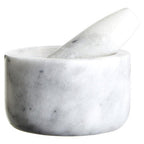 Grey Marble Straight Mortar and Pestle