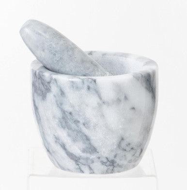 Grey Marble Tapered Mortar and Pestle