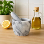 Grey Marble Tapered Mortar and Pestle