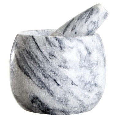 Grey Marble Clean Sided Mortar and Pestle