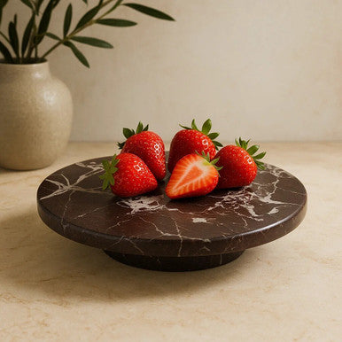 Red Marble Lazy Susan