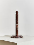 Red and White Marble Kitchen Roll Holder