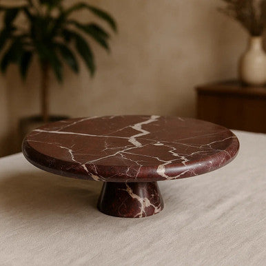 Red Marble Cake Stand