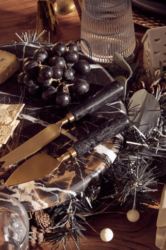 Black and Gold Marble Cake Stand