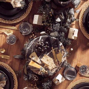 Black and Gold Marble Cake Stand