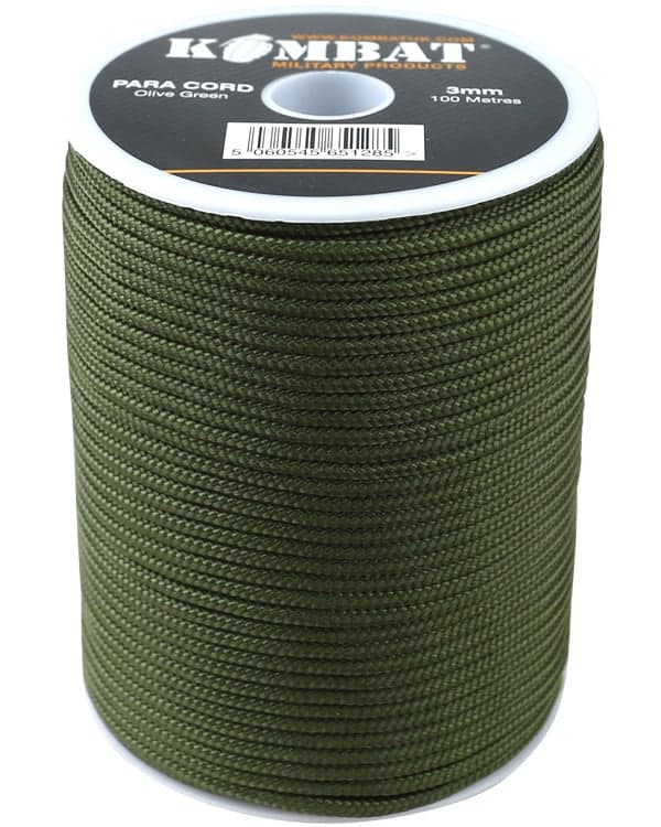 Para Cord 3mm on 100m Reel (Various colours) Olive Green