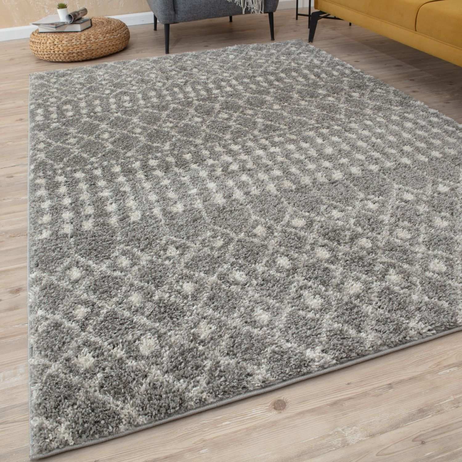 Moroccan Grey Shaggy Rug