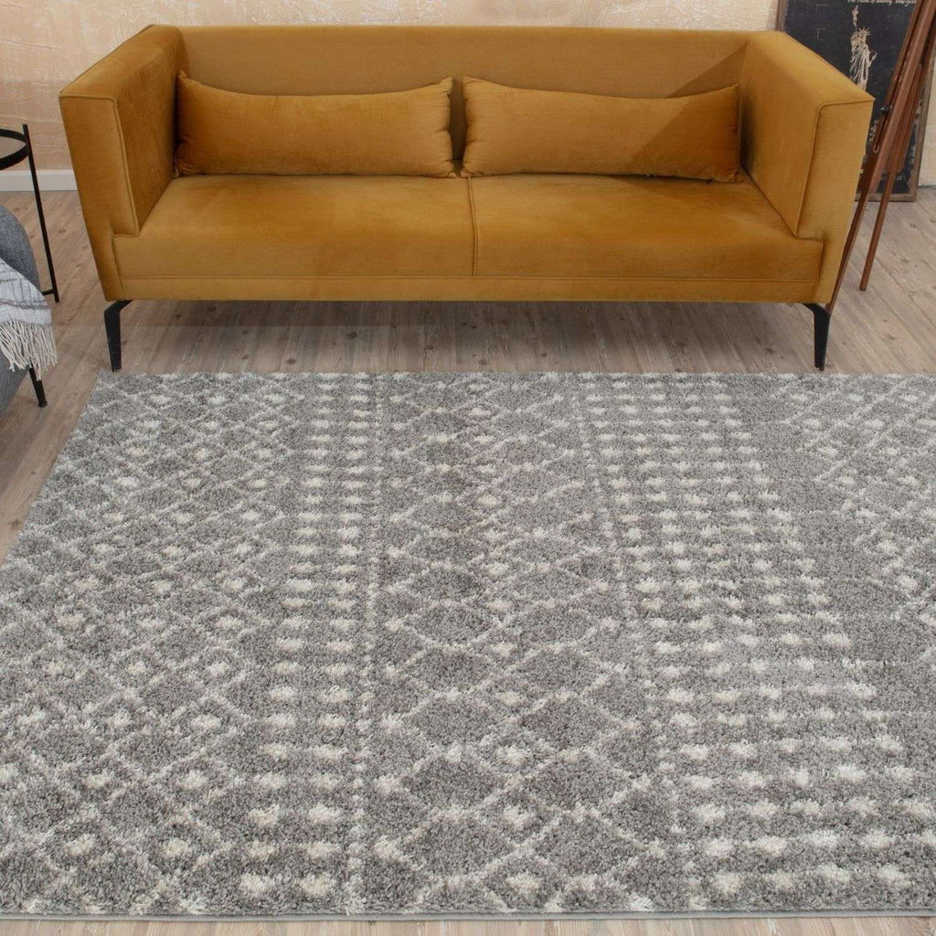 Moroccan Grey Shaggy Rug