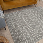 Moroccan Grey Shaggy Rug