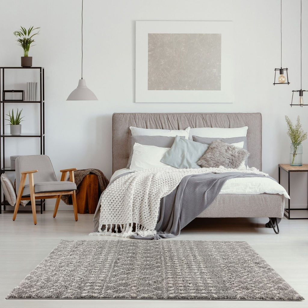 Moroccan Grey Shaggy Rug