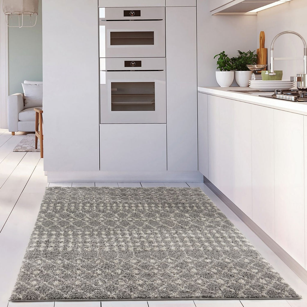 Moroccan Grey Shaggy Rug