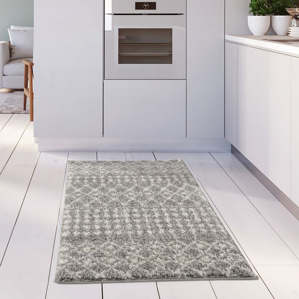 Moroccan Grey Shaggy Rug