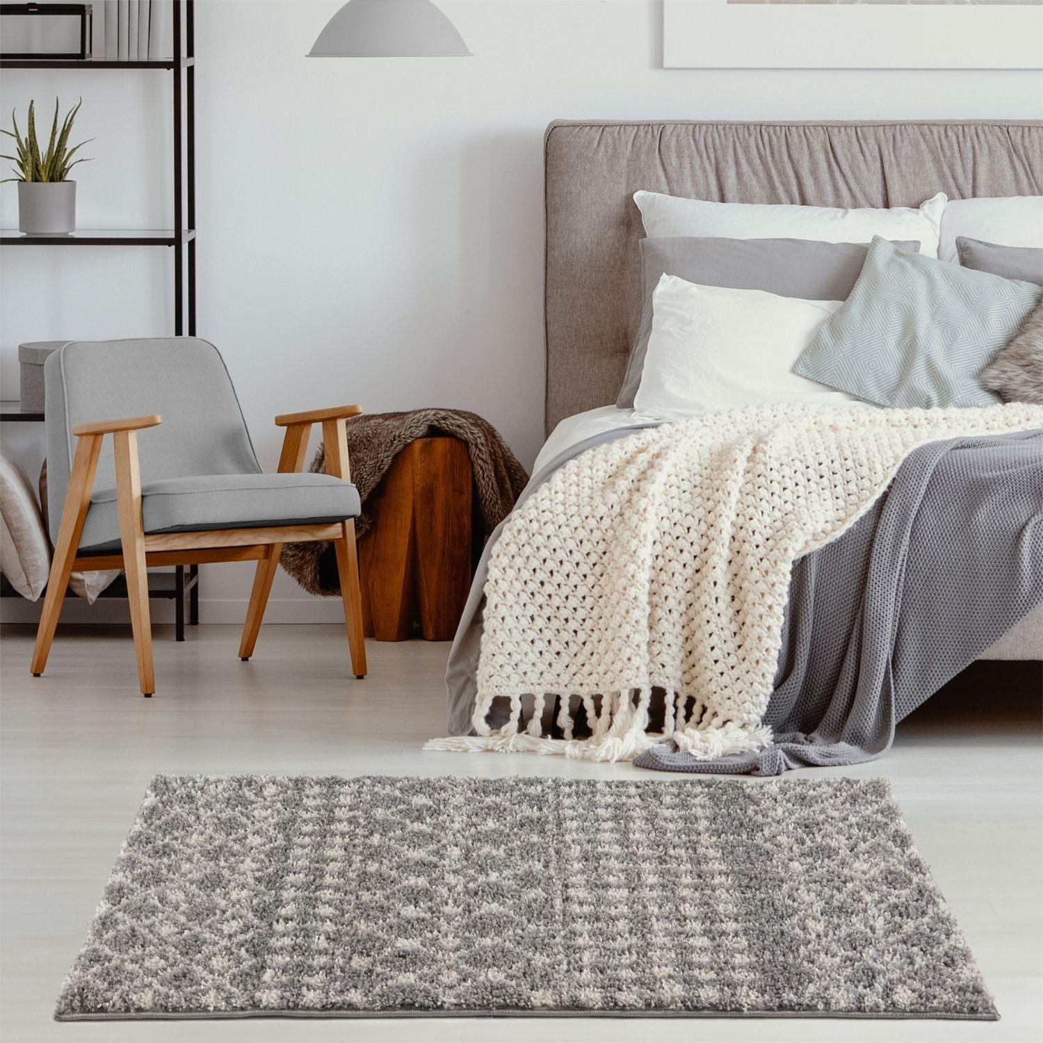 Moroccan Grey Shaggy Rug