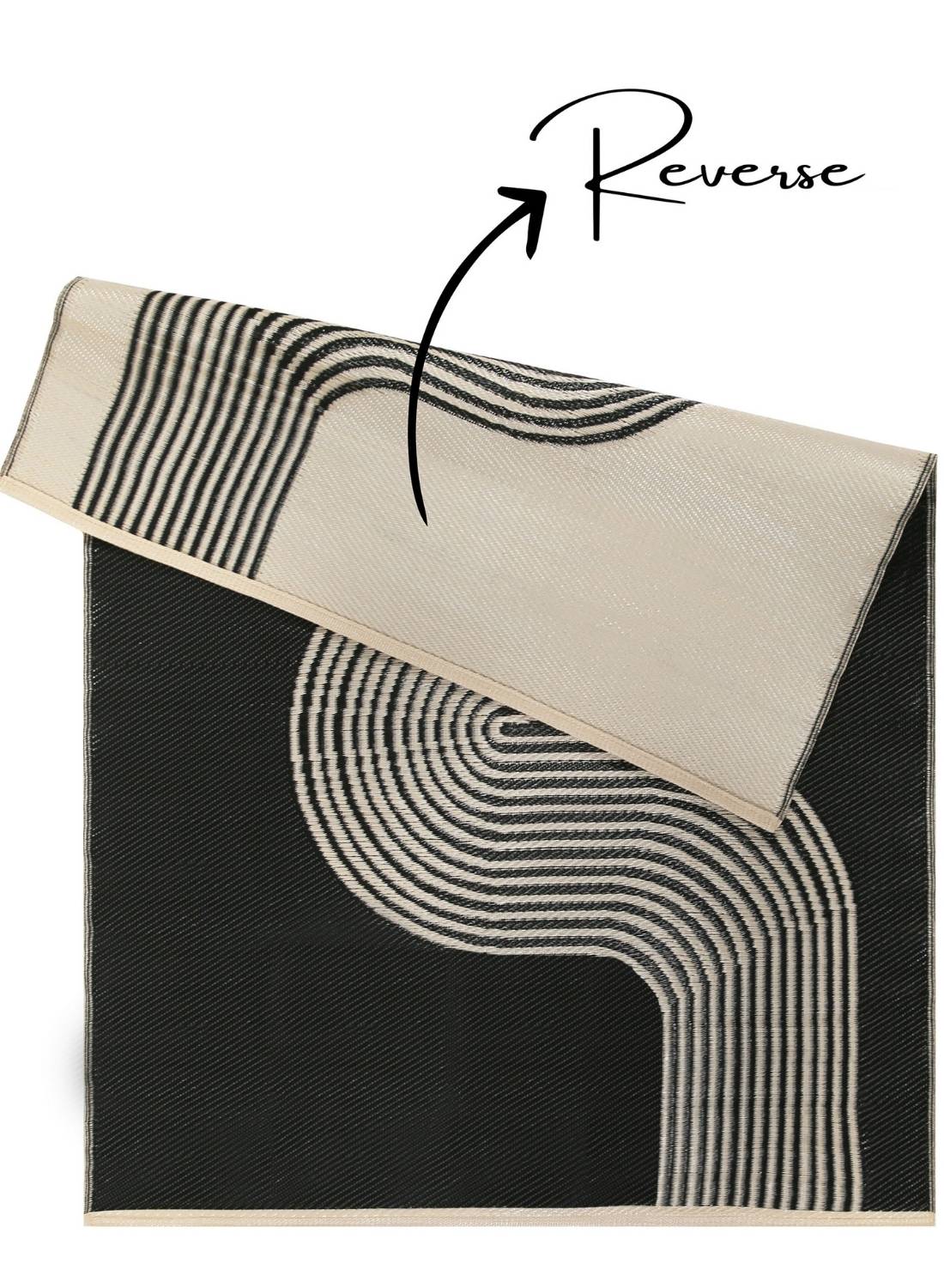 Urban Outdoor Rug Black & Beige