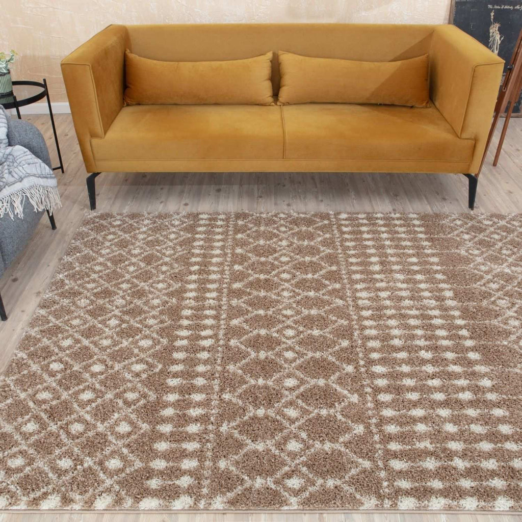 Moroccan Beige Shaggy Rug