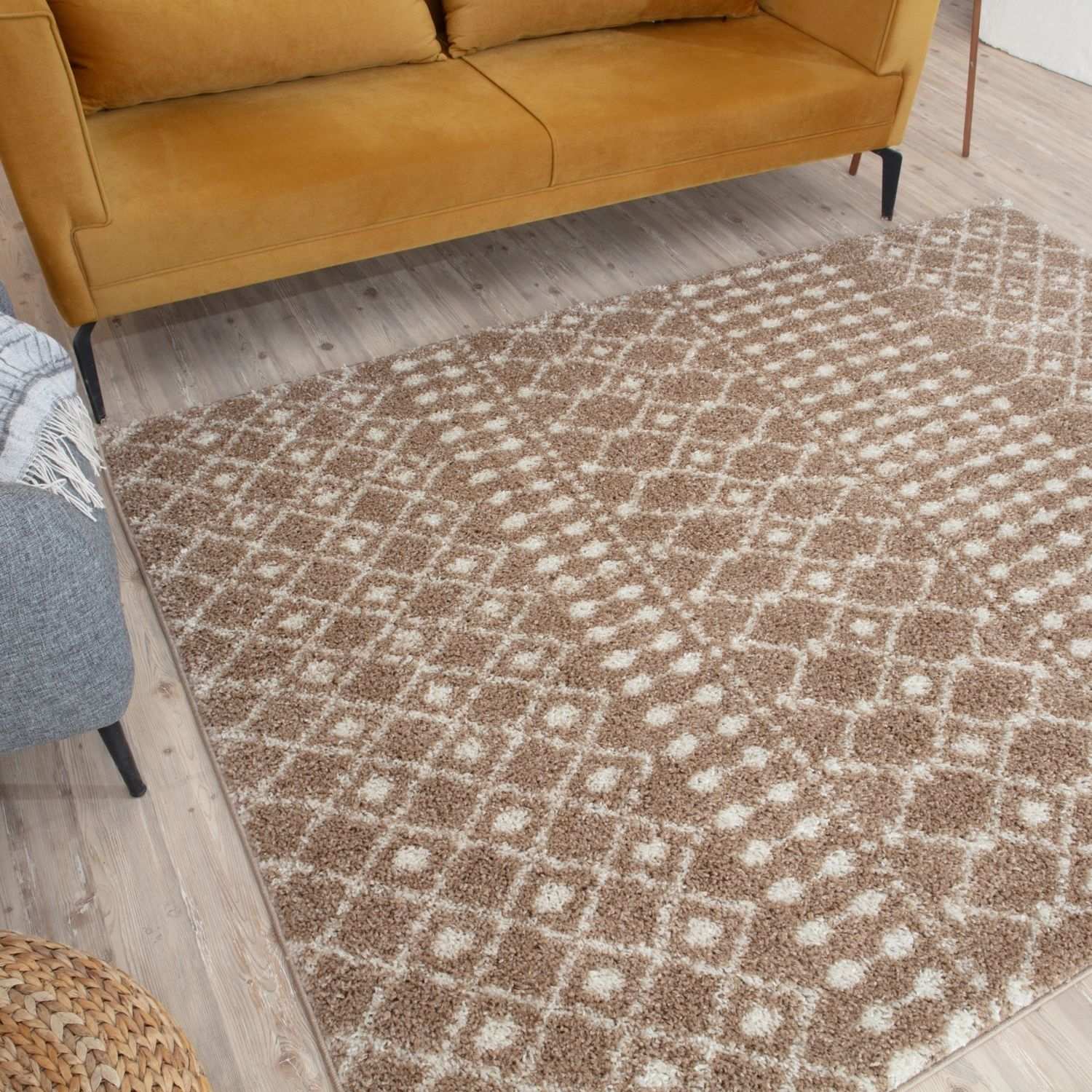 Moroccan Beige Shaggy Rug