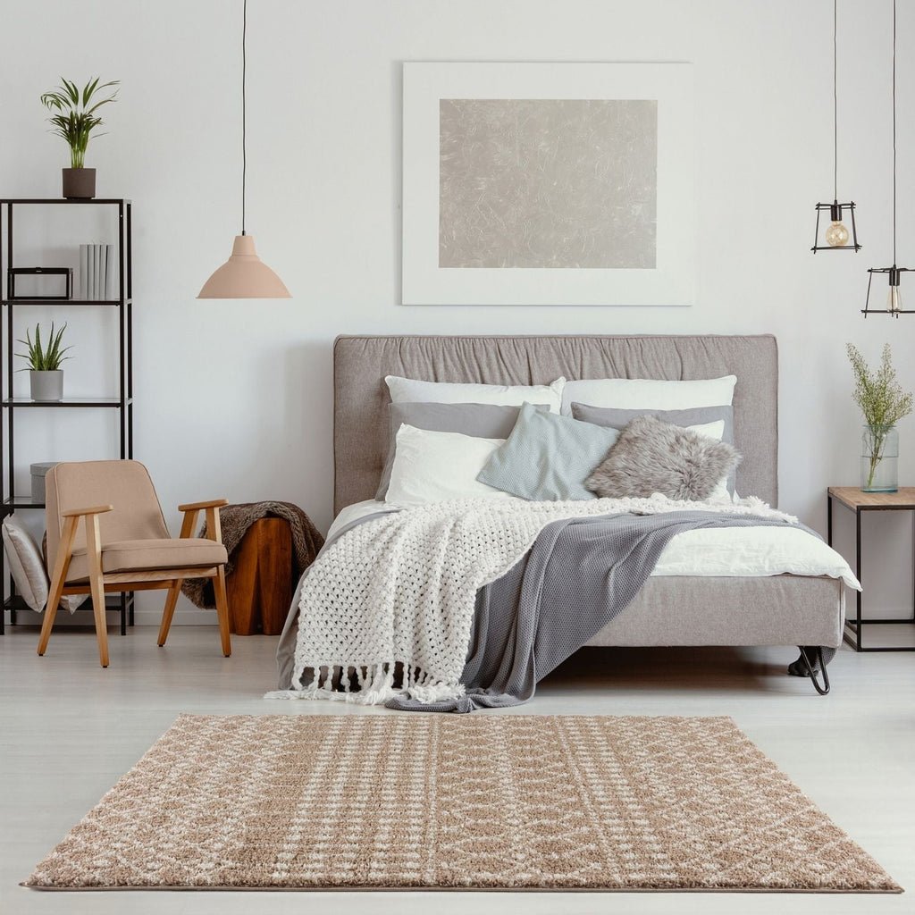 Moroccan Beige Shaggy Rug