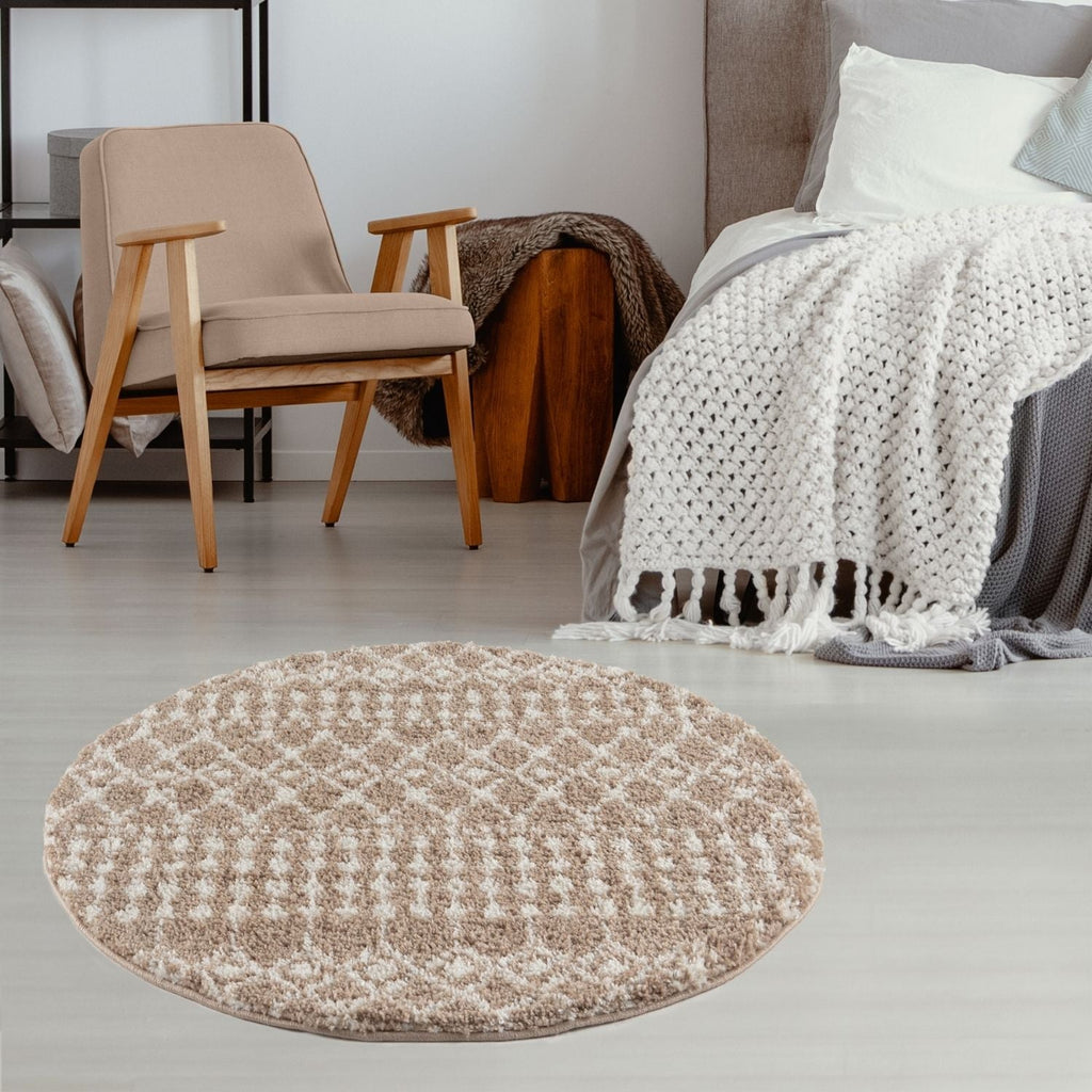 Moroccan Beige Shaggy Rug