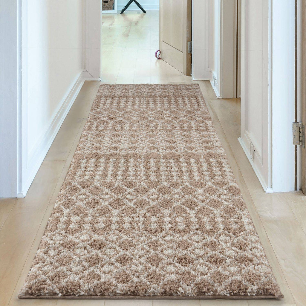 Moroccan Beige Shaggy Rug