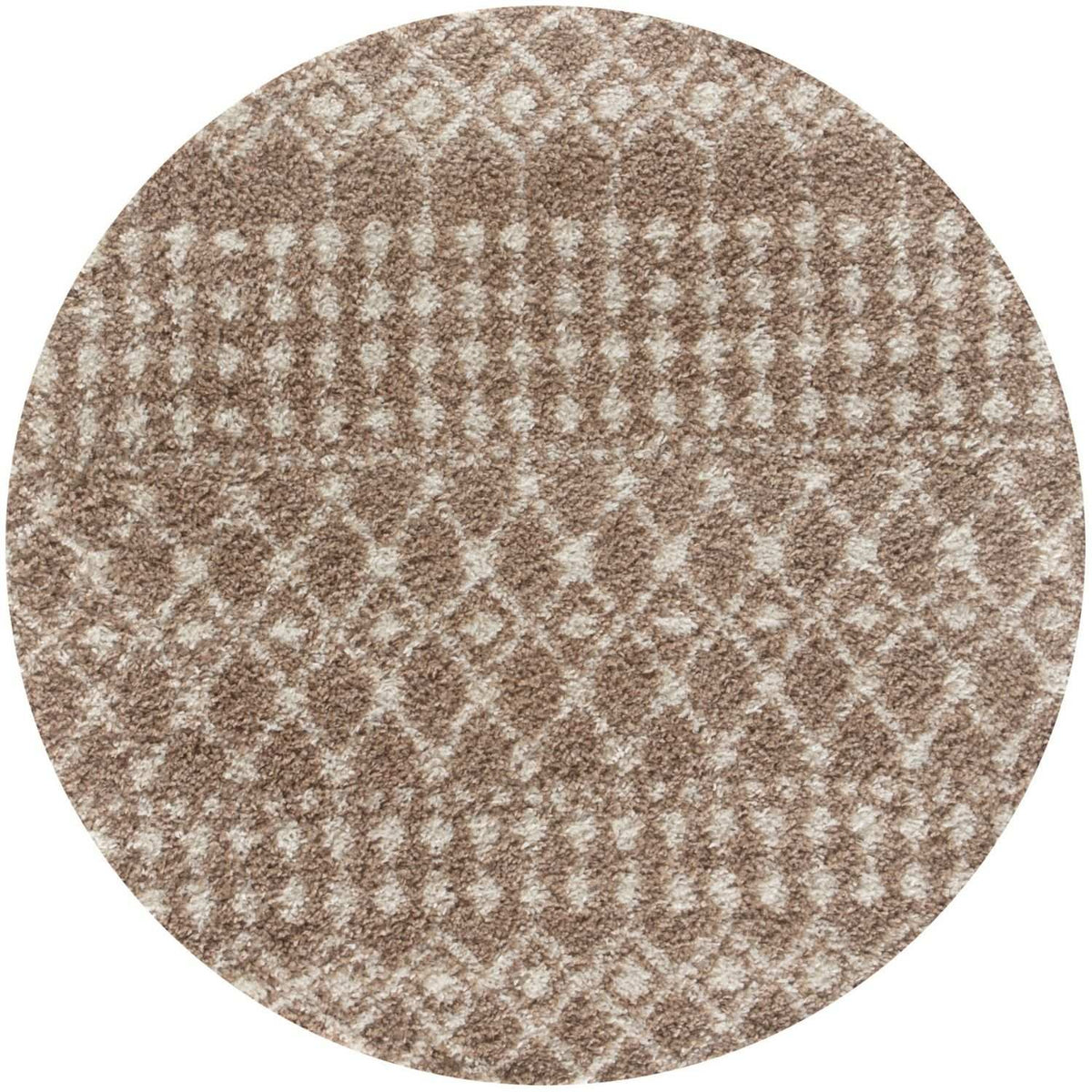 Moroccan Beige Shaggy Rug Ø 120 cm