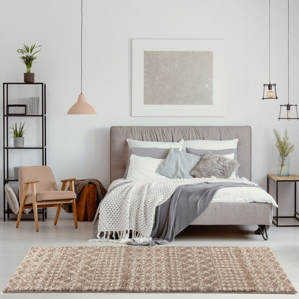 Moroccan Beige Shaggy Rug