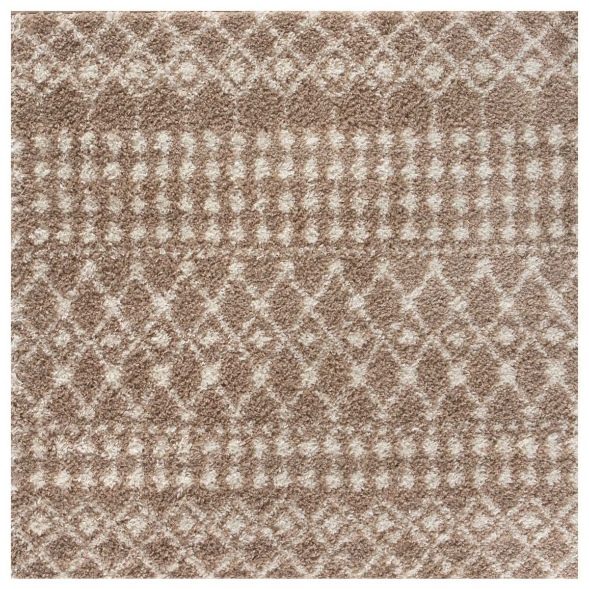 Moroccan Beige Shaggy Rug 120X120 cm