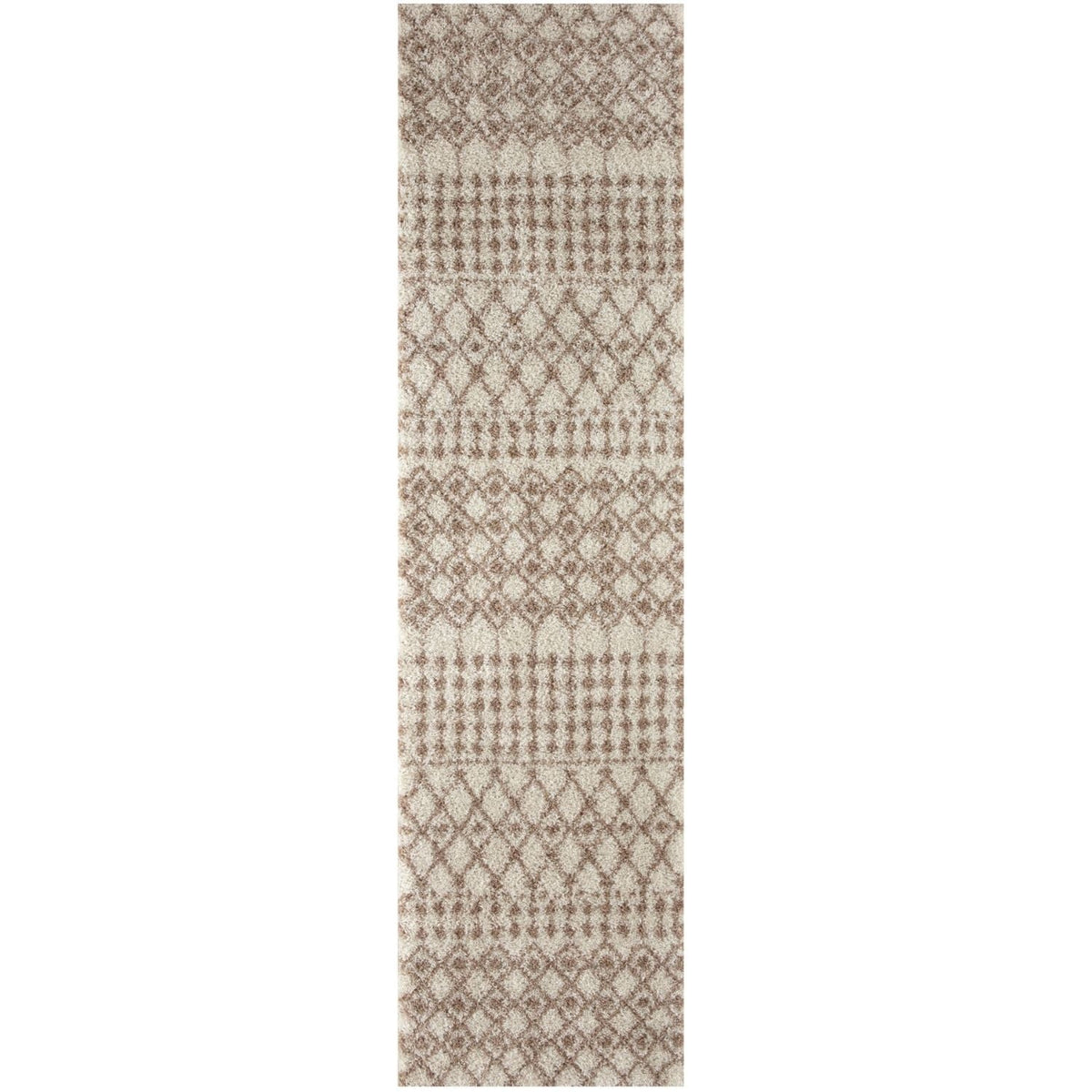 Moroccan Ivory Beige Shaggy Rug 80X300 cm