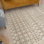 Moroccan Ivory Beige Shaggy Rug