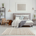 Moroccan Ivory Beige Shaggy Rug