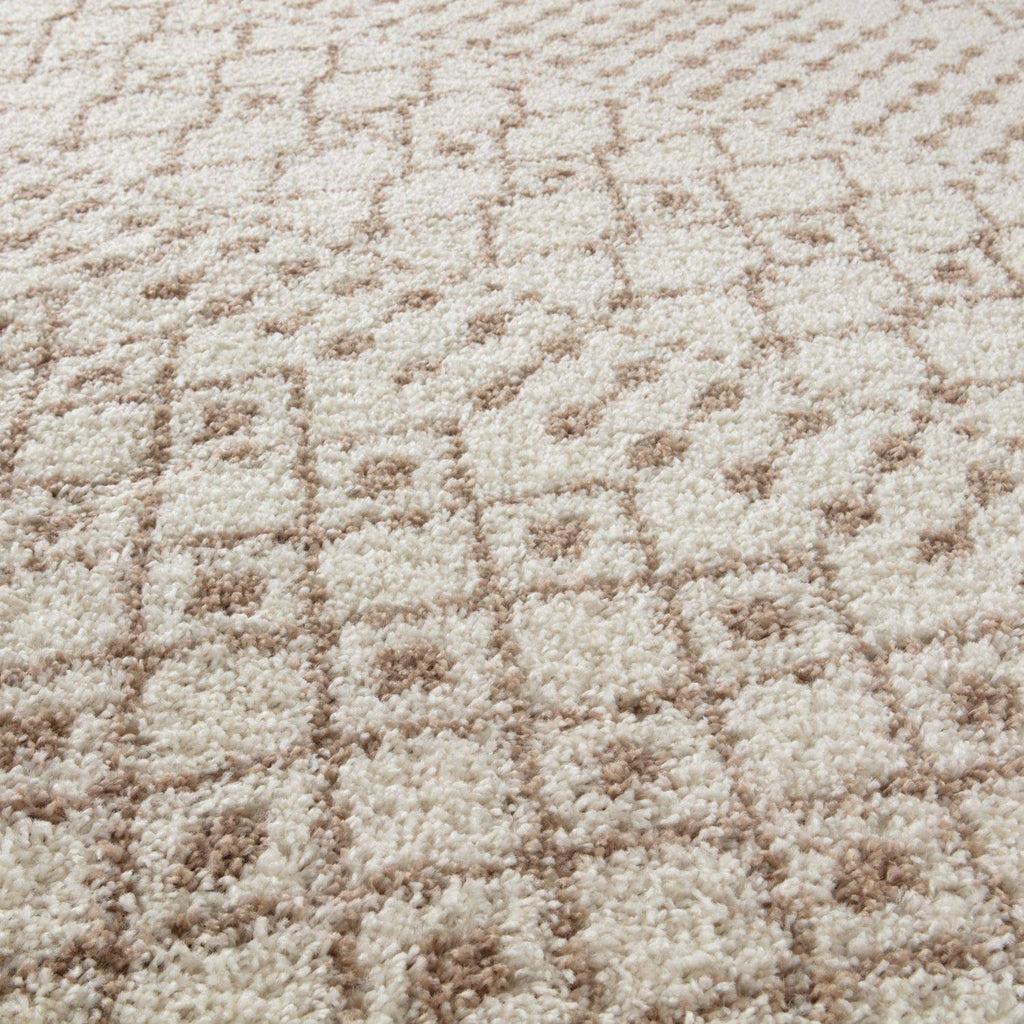 Moroccan Ivory Beige Shaggy Rug