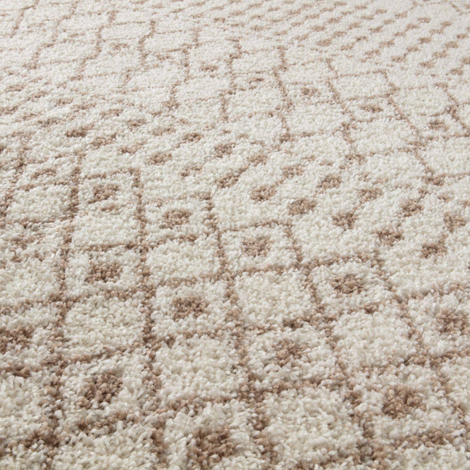Moroccan Ivory Beige Shaggy Rug