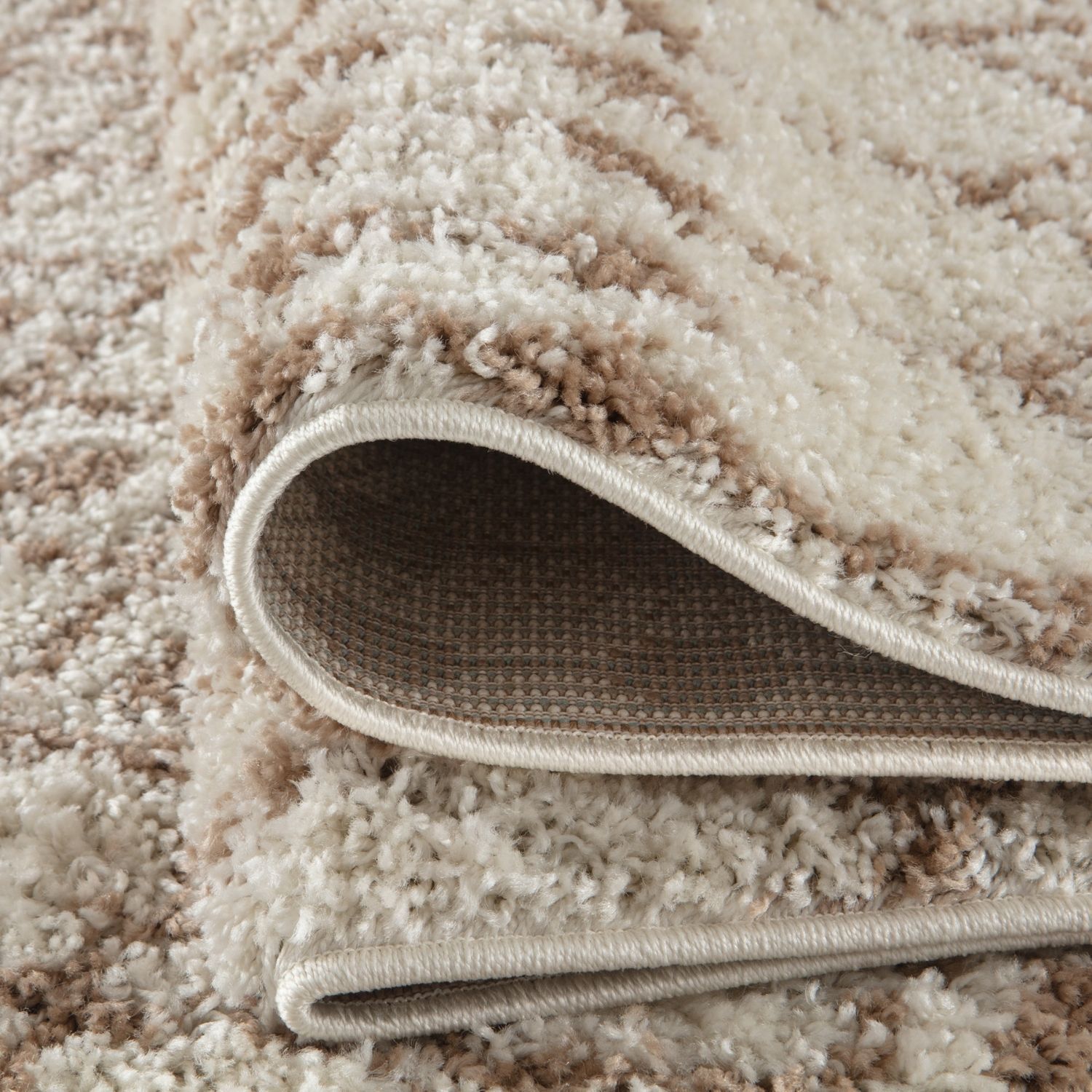 Moroccan Ivory Beige Shaggy Rug