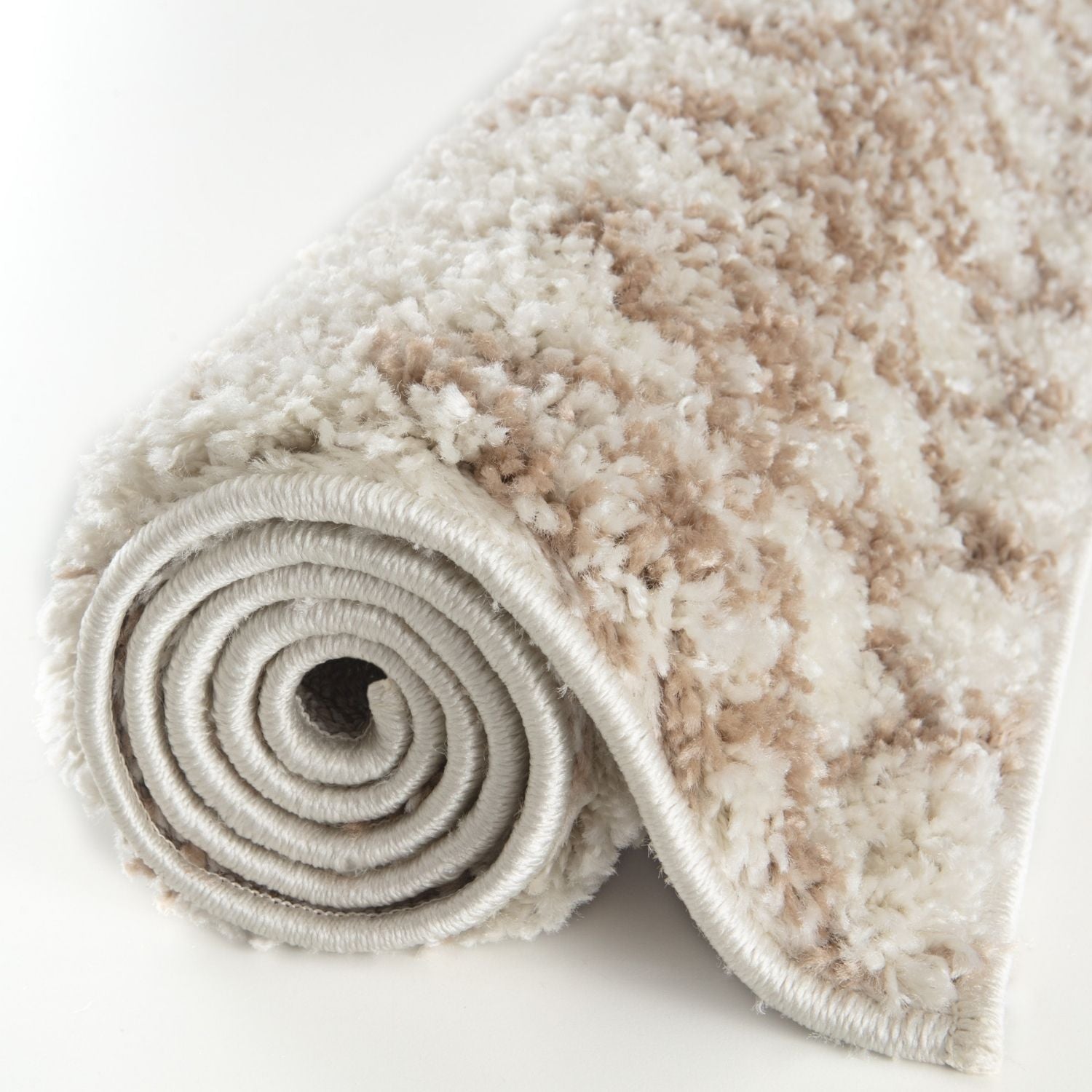 Moroccan Ivory Beige Shaggy Rug