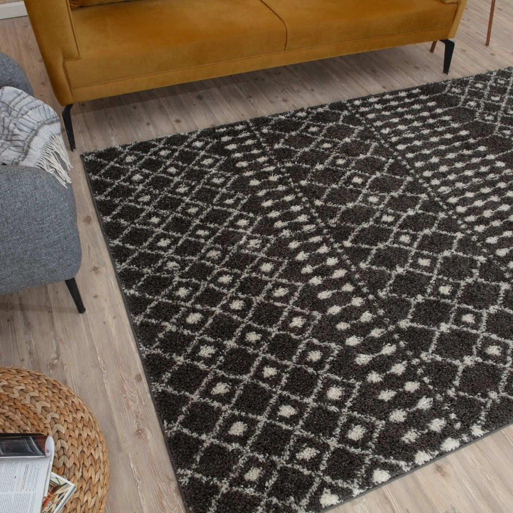 Moroccan Dark Grey Shaggy Rug